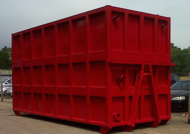 Red roll-on roll-off holding tank